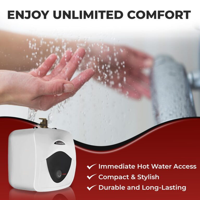 Ariston Andris Mini Tank Electric Water Heater – Heating Solution for Under Sink, RV, and Compact Spaces, Smart Boost for Versatile Heating, Simple Installation, 120-Volt, 2.5 Gallon Capacity - Image 4