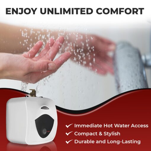 Ariston Andris Mini Tank Electric Water Heater – Heating Solution for Under Sink, RV, and Compact Spaces, Smart Boost for Versatile Heating, Simple Installation, 120-Volt, 4 Gallon Capacity - Image 4