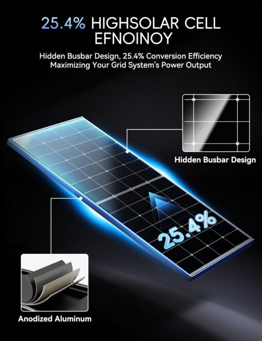 200 Watt Solar Panel,25.4% High Efficiency Perovskite Solar Cells,10BB Hidden Busbar Technology,12v/24v Solar Panels for Rv Camper Boat Caravan Off-Grid Applications(200W) - Image 7