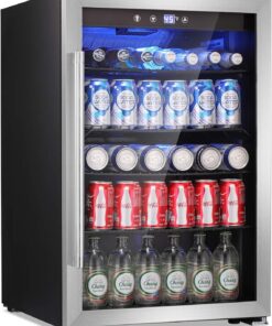 Antarctic Star Beverage Refrigerator Cooler - 145 Can Mini Fridge Glass Door for Soda Beer or Wine, Clear Front Door for Home Office or Bar, 4.4Cu.Ft