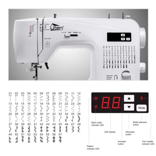 Sewing Machine Computerized Embroidery Sewing Machine with 60 Unique Built-in Stitch - Image 8