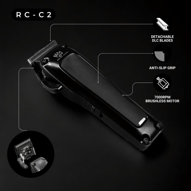 Royal Clips Hair and Beard Fade Kit 2.0 – Professional Clipper, Trimmer & Foil Shaver Bundle for Men, Complete Haircut Set for Barbers, Home Use & Grooming – 5-Hour Battery, 10pcs Limit Combs - Black - Image 5