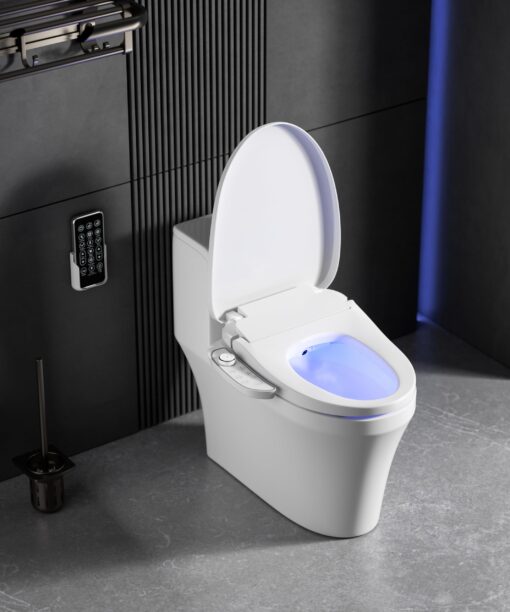 Electric Smart Bidet Seat - Heated & Elongated Design with Warm Water Wash, Wireless Remote, and Self-Cleaning Nozzle | Includes Soft-Closing Lid, LED Nightlight & Air Dryer - Image 3
