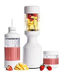Beast Mega 1200 | Premium Countertop Blender | Smoothies, Shakes, Sauces, Dips, Soups | Blends Ice and Frozen Fruit | XL Vessel | Extra Vessels, Straw System Included | 1200W | (Cloud White, 120V)