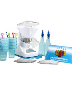 SNOWIE - Little Snowie Max Snow Cone Machine - Premium Shaved Ice Maker, with Powder Sticks Syrup Mix, Premium Kit, White