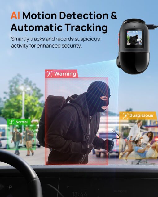 70mai Dual Dash Cam Front and Rear 4K, Car Camera for Cars with Sony IMX678, STARVIS 2 Night Vision, 4G LTE, AI Motion Detection, ADAS, 5GHz Wi-Fi 6, Parking Monitor, Voice Control (4K Omni X800) - Image 5