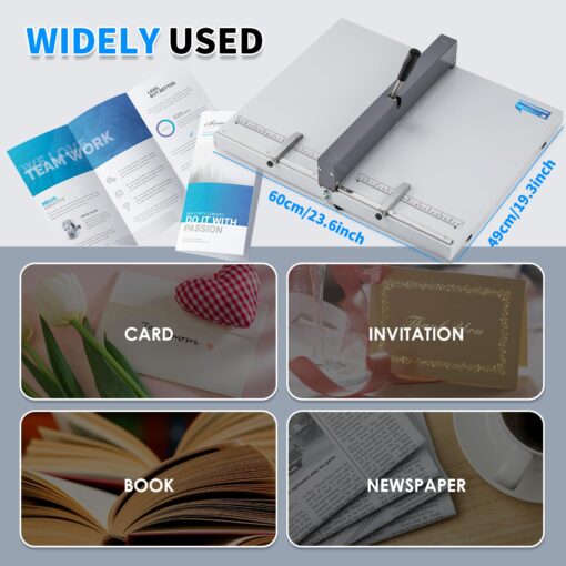 Mxmoonant Manual Creasing Machine 60-500g Paper Folding Creaser with 2 Adjustable Block & Metric/Imperial Positioning Ruler for Paper Sheet Cardstock - Image 2