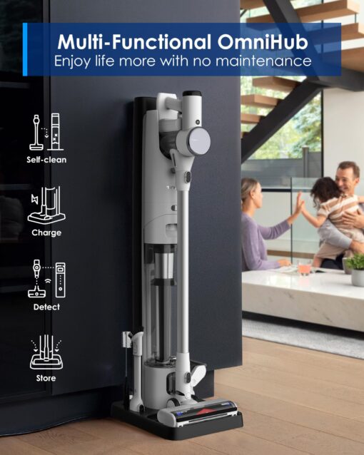 Tineco Pure ONE Station Cordless Vacuum Cleaner with 3L Auto Dust Base, Smart Stick Vacuum Cleaner Powerful Suction & Lightweight, ZeroTangle Brush for Hard Floor, Carpet & Pet Hair, White - Image 9