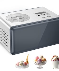 UKKISO 2-in-1 Ice Cream Maker & Yogurt Maker: 2.1Qt Automatic Ice Cream Maker Machine with Yogurt Mode, Stainless Steel Homemade Soft Serve Ice Cream Machine with Compressor for Home, Christmas Gift