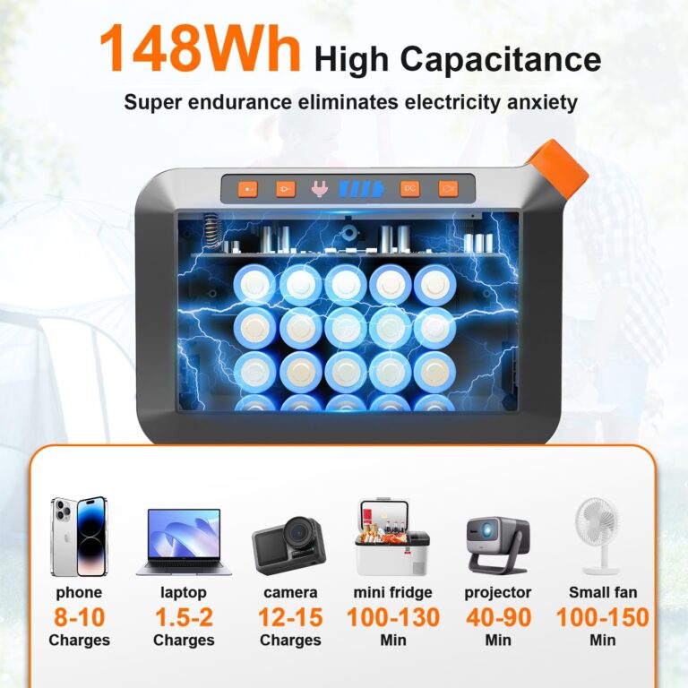 MARBERO 148Wh Solar Generator with Solar Panel Included Portable Power Station 200W with Foldable Solar Panel 40W Set for Camping Outdoor Hiking Fishing Emergency - Image 8