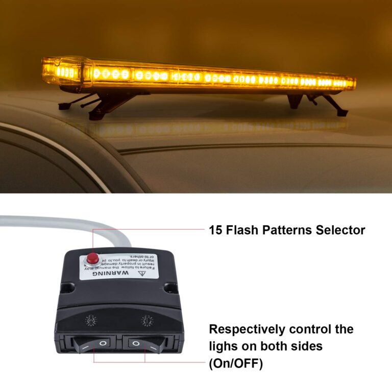 ASPL 47" 88 LED High Intensity Low Profile Roof Top Strobe Light Bar Emergency Warning Strobe Lights for Tow Truck Construction Vehicles (Amber) - Image 3