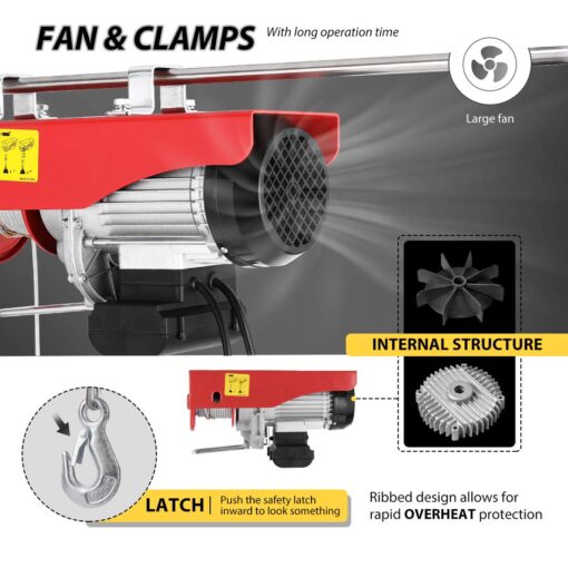 VIVOHOME Electric Hoist, 110V 1320 Lbs Winch with Remote Control, Zinc-Plated Steel Wire Hoist for Garage, Warehouses, Factories 38ft Lifting Height with Emergency Stop Switch ETL Listed - Image 6
