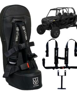 UTVMA RZR 1000 and 900 (2014-2023) Bump Seat with 4-Point Harness | Kids Seat | Jump Seat | All Models (XP, Turbo, Turbo S, High Lifter, Sport, Premium, Ultimate) (Black)