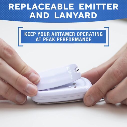 AirTamer A315W Advanced Rechargeable and Portable Air Negative Ion Generator | Proven Performance, White with Black Leather Travel Case - Image 5
