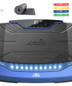 FLYBIRD 4D Vibration Plate 500 LBS Capacity, Oscillation, Linear, Pulsation Vibration Plate Exercise Machine, Triple Motors Vibration Plate for Lymphatic Drainage & Bone Density Building-Blue