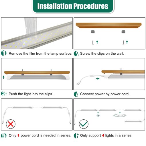 SZHLUX 8FT 110W LED Shop Light, 17400LM 5000K Utility Shop Light, Linkable Daylight White Shop Lights, Integrated LED Ceiling Light Fixture, Garage Light, LED Tube Light for Workshop - Image 4