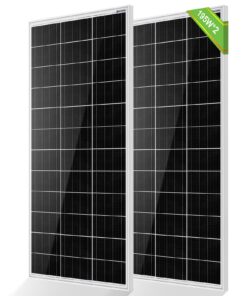 ECO-WORTHY Solar Panels 2pcs 195 Watt 18 Volt Monocrystalline Solar Panel Module Off Grid PV Power for 12V/24V Battery,Home, Camping, Boat, Shed Farm, RV