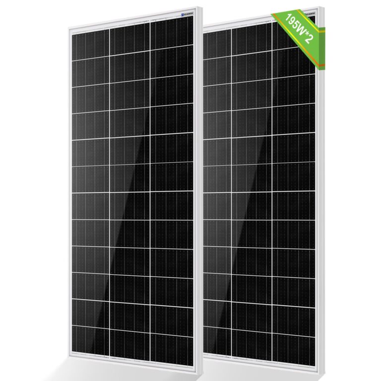 ECO-WORTHY Solar Panels 2pcs 195 Watt 18 Volt Monocrystalline Solar Panel Module Off Grid PV Power for 12V/24V Battery,Home, Camping, Boat, Shed Farm, RV