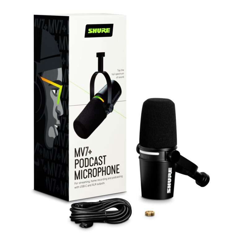 Shure MV7+ Podcast Dynamic Microphone. OBS Certified, Enhanced Audio, LED Touch Panel, USB-C & XLR Outputs, Auto Level Mode, Digital Pop Filter, Reverb Effects, Podcasting, Streaming, Recording -Black - Image 9