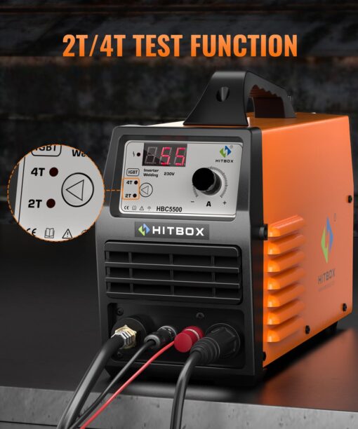 HITBOX Plasma Cutter 55Amp,High Frequency Non-Touch Pilot Arc Air Plasma Cutting Machine with 110V/220V Dual Voltage Digital Display IGBT Inverter Metal Cutting Machine with 1/2" Clean Cut and 2T/4T - Image 4