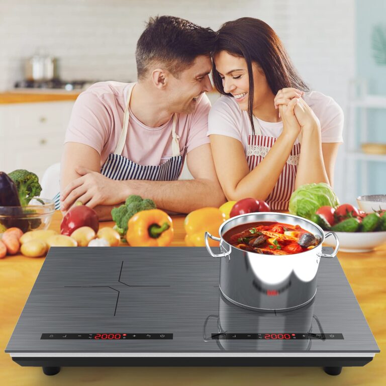 POTFYA Double Induction Cooktop,4000W 24 inch Induction Burner, 9 Power Levels, 9 Temperature Levels,Kids Safety Lock & Timer, Overheat Protection,110V 2 Burner Cooktop - Image 2