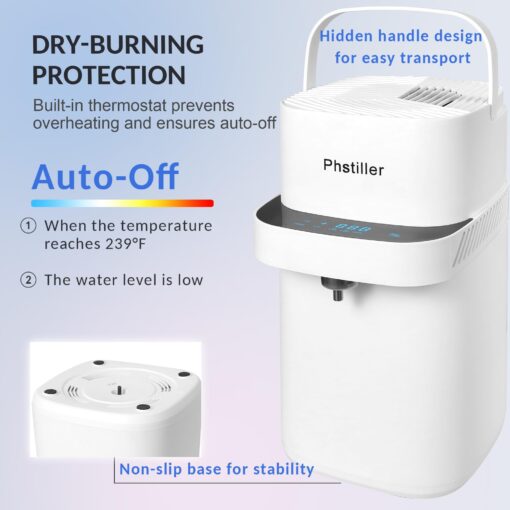 Smart Water Distiller for Home - 1.1 Gal Countertop Distilled Water Maker Machine with Real-time Monitoring for Distilling, 750W Home Distiller Maker Purifier with 4L Glass Container for Table Office - Image 5