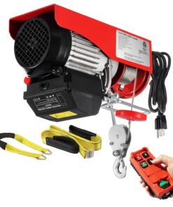 Partsam Electric Hoists 1320lbs Automatic Lift Cable Hoist with Wireless Remote Control 110V Overhead Crane Garage Ceiling Pulley Winch w Towing Strap Sling, Electric Wire Rope Hoist,38ft Lift Height