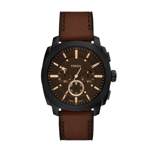 Fossil Men's Machine Chronograph Brown Leather Watches