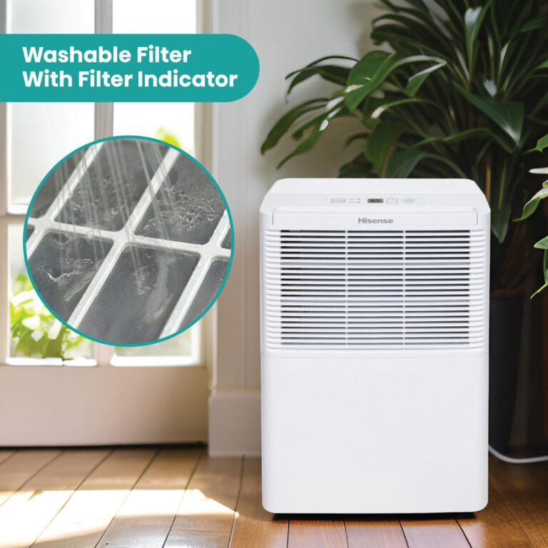 Hisense Energy Star 25-Pint Portable Dehumidifier with Auto-Shutoff, Home Dehumidifier and Moisture Absorber For Basement, Garage, Living Room in White - Image 3