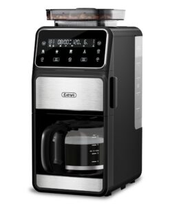 Gevi 10 Cup Drip Coffee Maker with Built-in Grinder, Grind ＆ Brew Burr Combo Coffee Machine with Touch Screen, Programmable, 4-Hour Warm Plate, Permanent Filter, Coffee Carafe