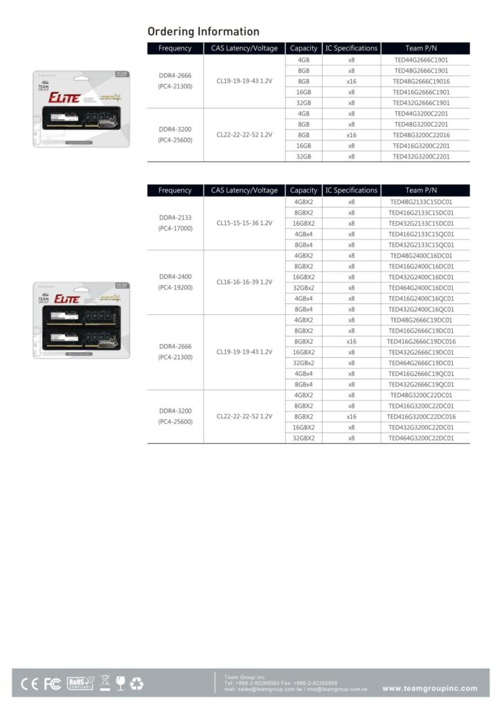 TEAMGROUP Elite DDR4 64GB Kit (2 x 32GB) 3200MHz (PC4-25600) CL22 Unbuffered Non-ECC 1.2V UDIMM 288 Pin PC Computer Desktop Memory Module Ram Upgrade - TED464G3200C22DC01 - Image 2