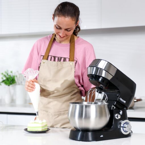 Lifecreek 6-in-1 Multifunctional Stand Mixer, 5.3Qt 660W, 6-Speed Tilt-head, Electric Kitchen Mixer with Stainless Steel Bowl,Meat Grinder, Juice Blender (Black) - Image 2
