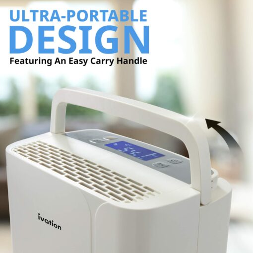 Ivation 14.7 Pint Compressor Dehumidifier – Small and Compact with Continuous Drain Hose for Smaller Spaces, Bathroom, Attic, Crawlspace and Closets - for Spaces Up to 320 Sq/Ft - Image 4