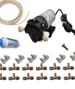 Residential Misting System- Made in USA Pump- 200 psi Mid Pressure Patio Misting System-12 Nozzles Misting System