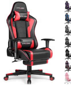 GTRACING Gaming Chair with Footrest Speakers Video Game Chair Bluetooth Music Heavy Duty Ergonomic Computer Office Desk Chair