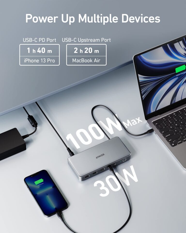 Anker 10-in-1 USB C Docking Station, Displaylink Docking Station with Dual HDMI and DisplayPort for Windows Laptops, MacBook Air/Pro 13/16 inch and More - Image 2