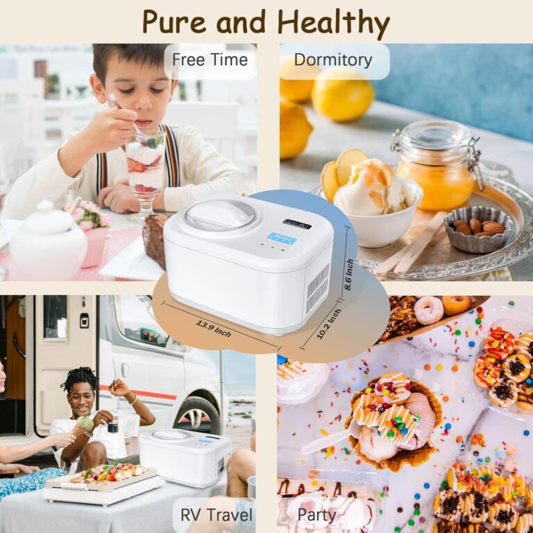 KUMIO Ice Cream Maker with Compressor, No Pre-Freezing, 4 Modes Ice Cream Maker Machine with LCD Display, Timer (1.25 Quart) - Image 3