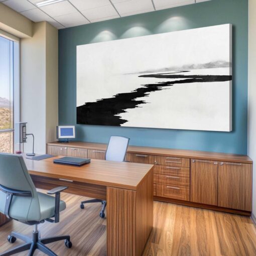 Simple Decorative Pictures Modern Home Decor 29"x58" Abstract Wall Art for Living Room Kitchen Artwork Black Photo Prints - Image 4