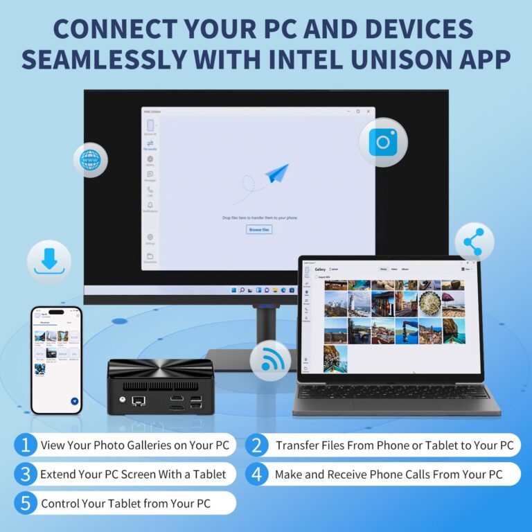 Mini PC, Intel Twin Lake N150 (Upgraded N100, up to 3.6GHz) 16GB DDR4 RAM 512GB M.2 SSD, Mini Desktop Computers Windows 11, 4K Dual Display/USB3.2/WiFi 5/RJ45/BT 5.1/Micro PC for Home Office Business - Image 6