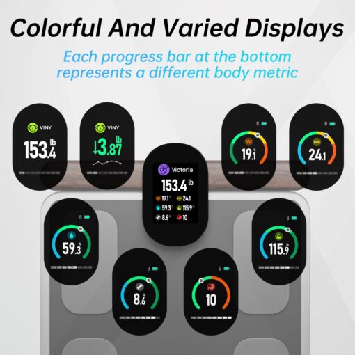 CLORIS 8 Electrodes Digital Smart Scale for Body Weight Fat Accurate BMI Muscle Mass 28 Body Composition Measurement Health Analyzer with App Bluetooth, Full-Color TFT LCD on Retractable Handle - Image 4