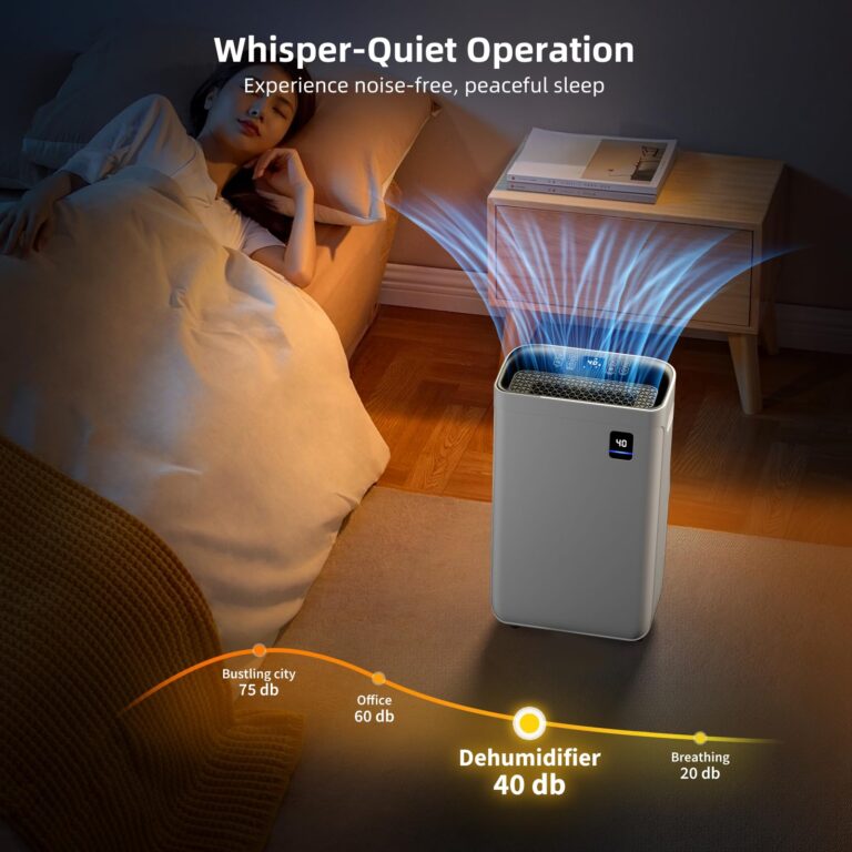 Fierscial 5000 Sq.Ft Dehumidifier for Basement, 80 Pints Quiet Dehumidifiers for Home, Large Room, Bedroom with Drain Hose, 1.7Gallon Water Tank, Smart Humidity Control & Display, 4 Operation Modes - Image 3
