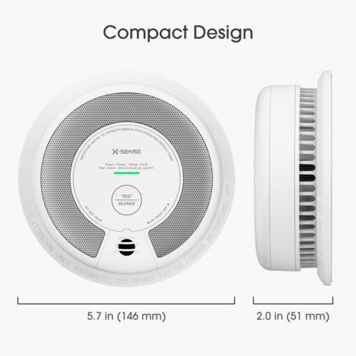 X-Sense 2-in-1 Smoke and Carbon Monoxide Detector Alarm (Not Hardwired), 10-Year Battery-Operated Dual Sensor Fire & CO Alarm, SC06, 5-Pack - Image 7