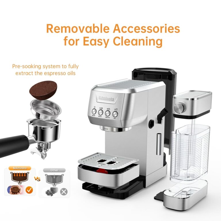 MAttinata Cappuccino Machine 20 Bar, Professional Espresso Machines for Home and Office with Automatic Milk Frothering System, Barista Compact Latte Maker for Coffee Lovers, Stainless Steel-Mattino - Image 4