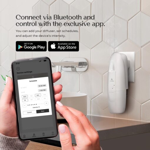 AromaPlan Authentic 2025 Upgraded Bluetooth Plug in Waterless Diffuser (2 Fragrances Included)-Cold Air & Nanotechnology Diffusers for Home & Office- Silent Wall Diffuser Plug in (2 Devices +2 Scents) - Image 2