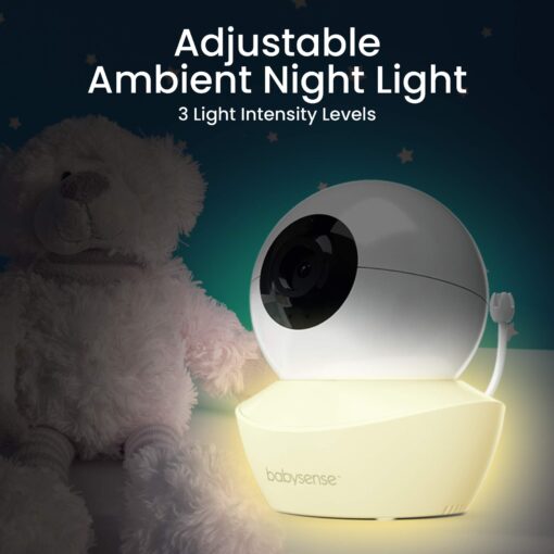 Babysense 5" HD Split-Screen Baby Monitor, Video Baby Monitor with 2 Cameras and Audio, Night Light, 1000ft Range, Two-Way Audio, 4X Zoom, Night Vision, 4000mAh Battery - Image 8
