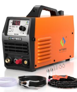 HITBOX Plasma Cutter 55Amp,High Frequency Non-Touch Pilot Arc Air Plasma Cutting Machine with 110V/220V Dual Voltage Digital Display IGBT Inverter Metal Cutting Machine with 1/2" Clean Cut and 2T/4T