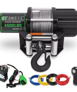 STEGODON 4500 lb Winch 12V Waterproof Electric Winch,ATV/UTV Winch with Steel Cable Winch with Wireless Remote and Roller Fairlead
