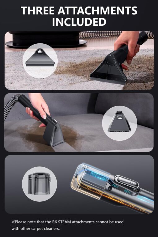 TAB Carpet Steam Cleaner Machine, R6 Steam, 212℉ Steam×140℉ Hot Water, 18KPa Powerful Scution Portable Upholstery Spot Cleaner Shampooer,Stain Remover Deep Cleaner for Pets,Car and Couch,Self-Cleaning - Image 2