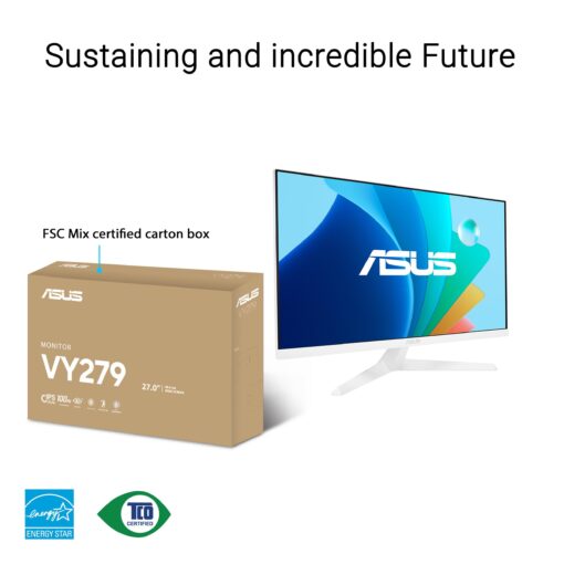 ASUS 27” 1080P Eye Care Monitor (VY279HF-W) - FHD, IPS, 100Hz, 1ms, Adaptive Sync, for Working and Gaming, Eye Care Plus technology, Blue Light Filter, Flicker Free, DisplayWidget Center, 3yr warranty - Image 7