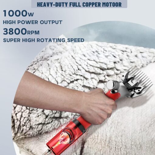 Dragro 1000W Electric Sheep Shears, Professional Sheep Clippers, Animal Grooming Clippers for Horse Alpacas Goats, Farm Livestock Shearing Machine-Grooming Kit Animal Hair Cutting - Image 6